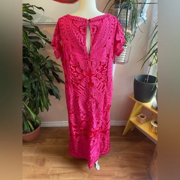 JS Collections Pink Ruffled Maxi Gown - Picture 4 of 15